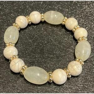 Marble Tone Plastic  Bead Stretchy Bracelet # 198